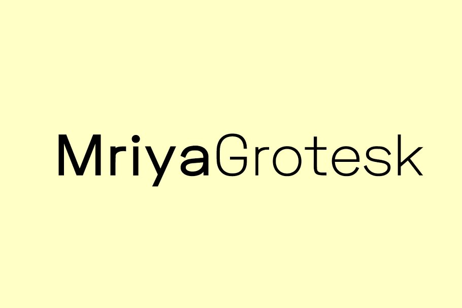 Beispiel einer Mriya Grotesk-Schriftart #1